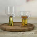 handgeblasenes Kristall -Cocktail -Whiskyglas Set